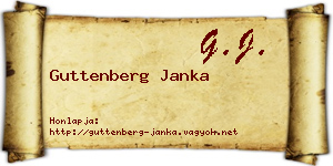 Guttenberg Janka névjegykártya